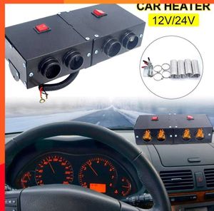 Ny 500W 12/24V bilvärmare Defroster Portable Car Windshield vindruta Demister med 4 utlopp för fordon RV SUV -lastbil