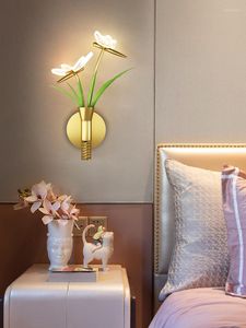 Wall Lamps Modern Simple Living Room Background Bedroom Bedside Lamp Nordic Restaurant Corridor Porch Aisle LED Light Golden