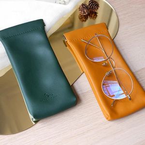 Storage Bags PVC Glasses Bag Case Self Closing Portable Ultra Soft Leather For Cosmetic Sunglasses Eyewear Accessories