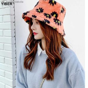 New Fashion Women Bucket Hat Faux Fur Fisherman Cap Multicolor Soft Warm Cloche Cappelli Winter Warm Outdoor Casual Fisherman Hat L230523