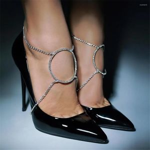 Anklets Amazons glänsande strass smycken snygga och enkla högklackade skor tillbehör premium aftonklänning accessorie