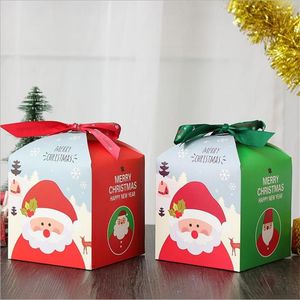 Embrulho de presente criativo feliz natal caixas de doces de maçã lembrancinhas para festa de casamento embalagem de bolo ano sacos de caixa de drageias de papel