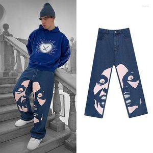 Мужские джинсы графический принт чернокожие мужские одежда High Street Vintage Hip Hop Backgy для повседневных прямых брюк мужских ног
