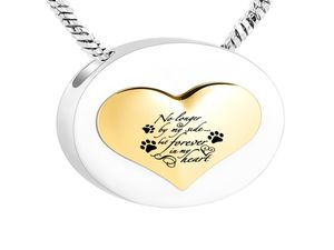 Stainless Steel Cremation Ashes Keepsake Pendant For Pet Round Memorial NecklaceNo longer by my side but forever in my heart8537755