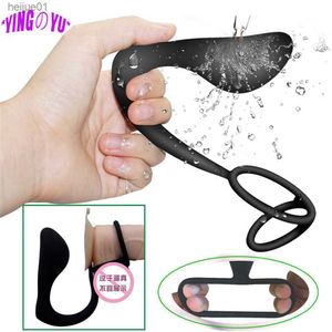 Sexy Set Double Cock Ring Butt Anal Plug G-spot Massaggiatore della prostata Masturbazione anale maschile Stick Ritardo Eiaculazione Giocattoli del sesso per me L230518