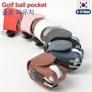 Sacos de golfe portátil bolsa de armazenamento de bola de golfe bolsa de cintura mini bolsa de bolso com fivela de metal couro cintura golfe 230603