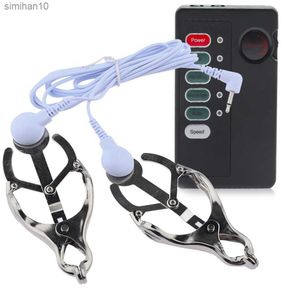 Morsetti per capezzoli elettrici Morsetti per capezzoli in metallo E-Stim Clitoride Donne SM Bondage Gioco per adulti Flirtare Accessori Giocattolo del sesso L230518