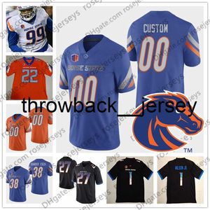 THR Custom Boise State Broncos 2019 NCAA Football Любое название белый апельсин Black Blue 10 Chase Cord 19 Hank Bachmeier Vander Esch Jersey