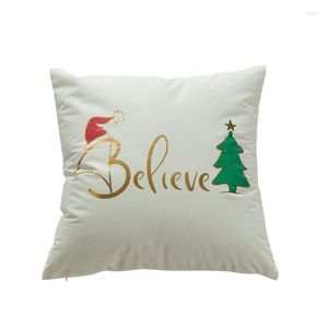 Yastık altın yeşil kırmızı Noel kanepe kapak iç damgalama cojines dekorativos para sof Aralık x5