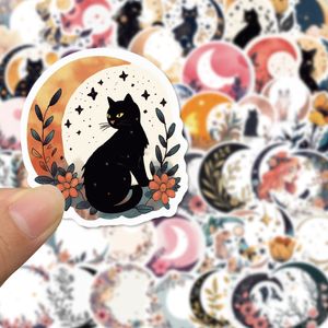 50pcs Moon Flowers Doodle Stickers Araba Dizüstü Bilgisayar Buzdolabı Kask İPad Bisiklet Bisiklet Motosiklet PS4 Kitap PVC Kaykay Diy Çıkartmaları