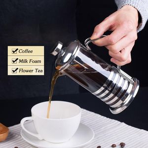 Araçlar 350/600/800/1000ml Fransız Pres Kahve Çay Makinesi Yüksek Sıcaklık Paslanmaz Çelik Filtre Dirençli Espresso Kahve Makinesi