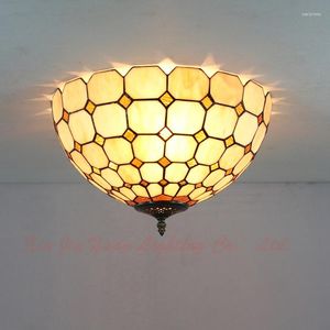 مصابيح السقف الباروكة البحر المتوسط ​​E27 110-240V Tiffany Retro Luminaria Teto Lamps for Home Decoration