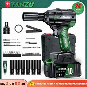 Sleutels TANZU Electric Impact Wrench 21V Brushless Wrench 1000mAh Rechargeable Lithium Battery Wrench Cordless Impact Wrench Power Tools