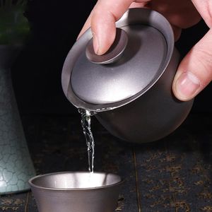 Teaware Chinese Gaiwan Tea Set Kung Fu Titanium Gaiwan Teaware Titanium Tea Cup Tea Maker