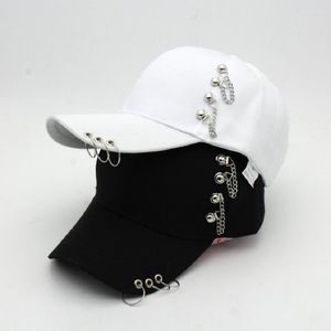 Ball Caps Dad Hat Creative Piercing Ring Baseball Cap Punk Hip Hop Cotton Adult Casual Solid Adjustable Unisex