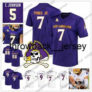 thr ECU East Carolina Pirates #5 Chris Johnson Gardner Minshew II 7 Zay Jones Darius Pinnix Jr. 9 David Garrard Purple White Black Jersey