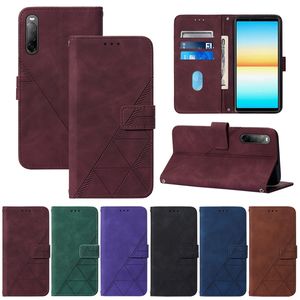 حالات محفظة من الجلد العمودي لـ Xiaomi Poco F5 Pro 5g Redmi Note 12S 4G Sony Xpeira 1 10 V 2023 بطاقة عمل Slot Line Hand Skin Hove Cover Cover Cover Cover Cover Cover Cover