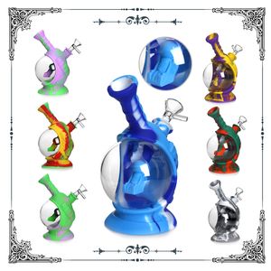 Cachimbos de fumar cachimbos de silicone cápsula de água cachimbo de água Dab Rig vidro cachimbos de tabaco multicores portátil mini plataforma de petróleo