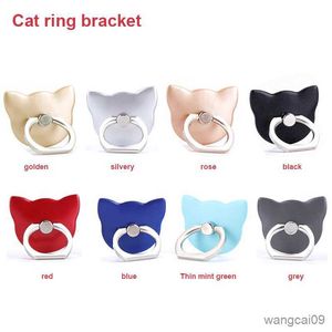 Suportes para celular Cat Head Ring Stand Holder Portable Phone Stand Ring Fivela Gift Holder Cat Mobile Phone Ring Buckle Acessórios R230605