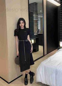 Basic & Casual Dresses designer 2023 Summer New Mid length Age Reducing Dress Women's Over Knee INS Super Hot Women Show Thin and Fat mm DJQ5