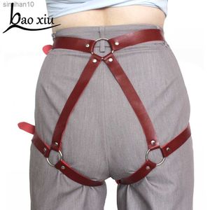 Baoxiu New Fashion Women Harness Body Belt Sexy Garters Bondage Punk Corset midja till ben justerbara kvinnliga remmar L230518