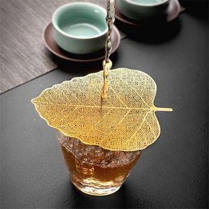 Creative Bodhi Leaves Shape Tea Strainers Stainless Steel Kung Fu Tea Mesh Infusers Filter Drinkware Kitchen Accessories