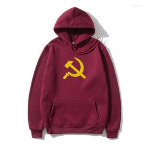 Men's Hoodies Russian Hammer And Sickle - Sovie Russia Mens Hoody Cotton Blend Outerwear Graphic
