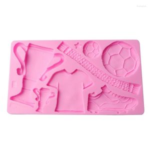 Stampi da forno 594C 3D Football Cup Sport Stampo in silicone Cioccolato Fondente Stampo Sapone fatto a mano