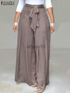 Женские брюки Capris Элегантные высокие талию брюки Zanzea Fashion Summer Women Loose Wind Banns Palazzo негабаритный галстук бабочка Длинные Панты J230605