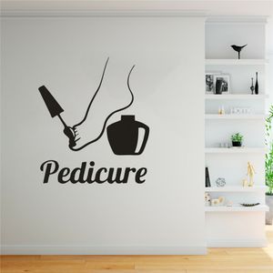 Logotipo Pedicure Adesivos de parede Decoração de centro de cuidados com os pés Esmalte Vinil Decalque Pedicure Adesivo de janela Decoração de salão de beleza