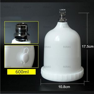 Spraypistolen 600ML Gravity Paint Spray Guns Cup Pot Replacement For Devilbiss GTI Pro Pri FLG Sprayer