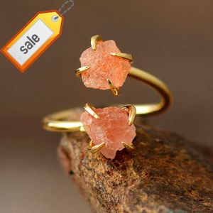 Зои последнее роскошное кольцо драгоценного камня Women 2 Gems Stone Cuff Ring