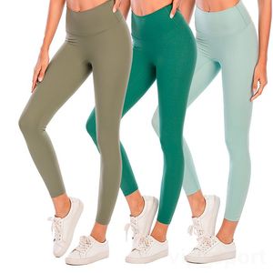 Lu Align Lu Damen-Yoga-Hose, nahtlos, lange Hose, Wunder-Zug-Lauf-Jogginghose, nahtlos, Scrunch, nackt, volle Hose, Mädchen-Fitnessstudio, elastisch, eng, knöchellang