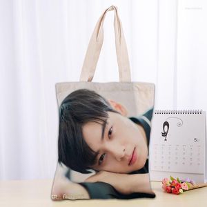 イブニングバッグカスタムEunwoo Tote Shopping 30x35cmバッグ再利用可能なハンドバッグ女性ショルダークロスポーチFoldable 0104