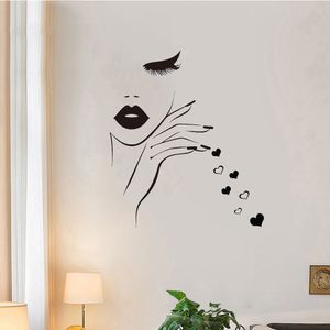 Wall Decal Beauty Salon Manicure Nail Salon Hand Girl Face Vinyl Sticker Home Hairdresser Hairstyle Wall Sticker Decor Product