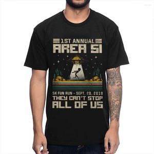 Men's T Shirts Fashion Alien Area 51 Shirt Man Vintage Style 2023 5K Fun Run Crewneck Natural Cotton Big Size Tee