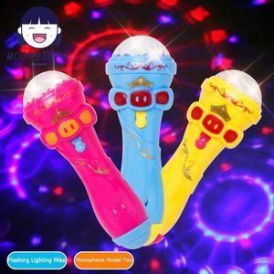 Bastões de luz LED engraçado microfone flash emissor de luz brinquedo infantil karaokê brinquedos luminosos para modelo presente novidade 230605