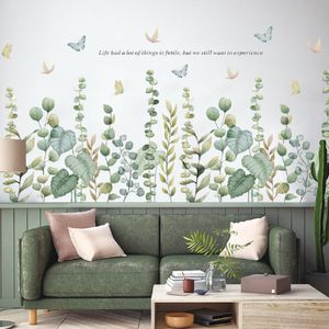 Folhas verdes tropicais adesivos de parede para quarto sala de estar sofá tv fundo decoração da parede vinil removível decalques da parede decoração da casa