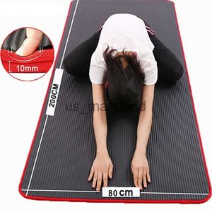 Yoga paspaslar 200 * 80cm kenar kalın fitness mat yüksek yoğunluklu egzersiz mat 10mm nbr jimnastik paspaslar Pilates kaymaz egzersiz paspasları j230506