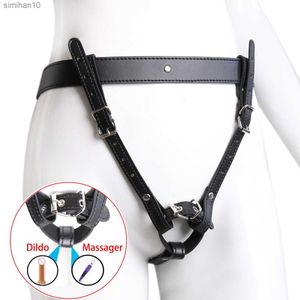 BDSM Chastity Zorunlu Orgazm Vibratör için Ayarlanabilir Kemer İzi Deri Deri Bonaj Kayış-On Kadınlar İçin Seks Oyuncakları L230518