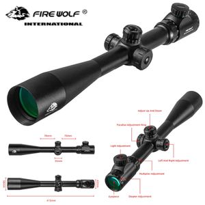 Fire Wolf 10-40x50 Jagd-Zielfernrohr, optisch, Langstreckengewehr, Hochleistungs-Scharfschütze, optisches Visier, Spektiv für die Gewehrjagd