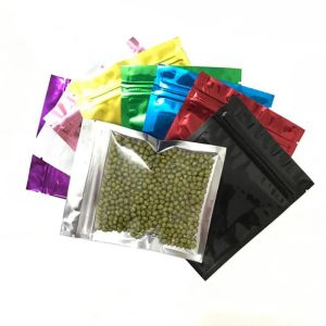 200pcs Clear Mylar Bags Pacchetti campione Metallo Alluminio Candy Packaging Zipper Pouch Sacchetto di plastica richiudibile per presa di fabbrica di snack da tè