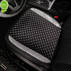 New Universal PU Leather Car Seat Cover Diamond Rhinestone Auto Seat Cushion Mat Interior Accessories Four Season Seat Pad for Women