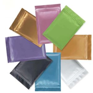 Multifärg återförslutningsbar zip mylar väska matlagring aluminium folie väskor plastförpackningspåse lukt tätt påsar toppkvalitet
