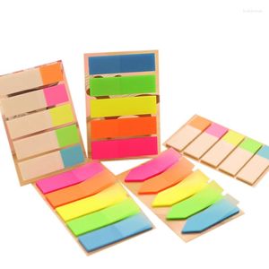 Gift Wrap 1pack/lot Practical Fluorescence 5 Candy Colors Self Adhesive Memo Transparent Stationery Notes Message Labels Office School