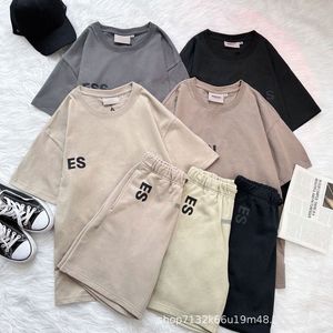 Family Matching Outfits ESS Sets Kids mens womens Parenting Clothing Baby Boys Girls Clothes Designer Summer Tshirts And Shorts Tracksuit Children you 04s2#
