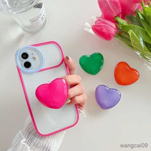 Mocowania telefonu komórkowego Uchwyty ulży w sercu w kolorze telefonu komórkowego z tyłu Wspornik Serce Różowy telefon komórkowy uchwyt R230605