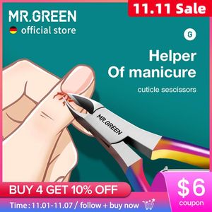 Sun Sr. Green Green lindas cutículas coloridas cuticles cuticle clippers unha manicure tesouras timmer morto removedor de pele aço inoxidável ferramenta
