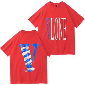 Newest Mens Womens Designers t Shirts vlone Loose Tees Fashion Brands Tops Man s Casual Vlones Shirt Luxurys Clothing Polos Shorts Sleeve Clothes White Blue PINK red