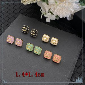 Brass Copper Stud Banhado a ouro real 925 Silver Brand Designers Letters Stud Geometric Famous Womens Crystal Rhinestone Brinco Wedding Party Jewerlry Gifts